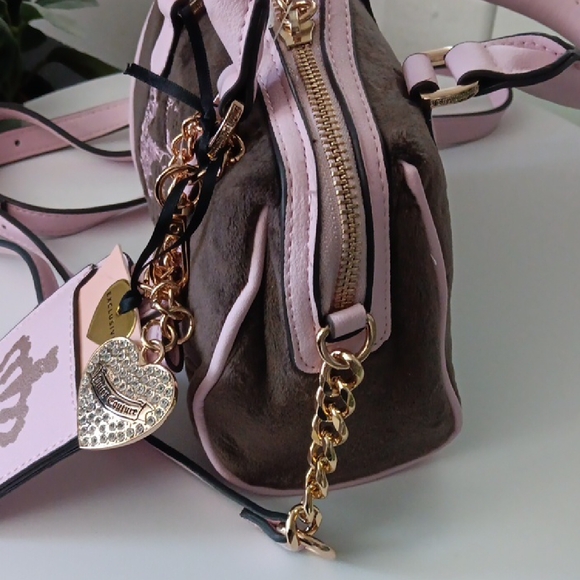 Juicy Couture Classic Scottie Dogs Pink and Brown Mini Satchel - Picture 5 of 10